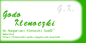 godo klenoczki business card